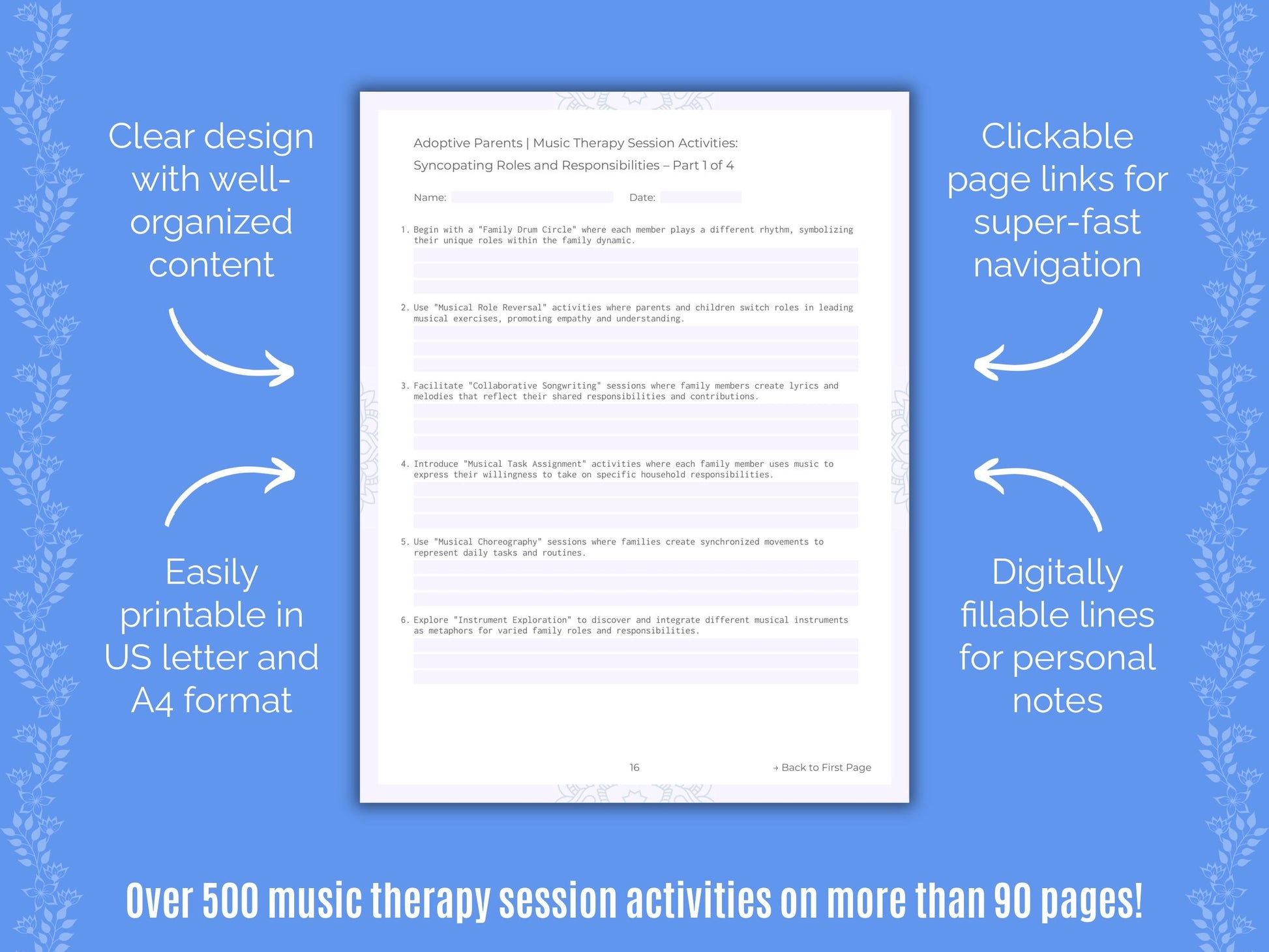 Adoptive Parents Music Therapy Counseling Templates