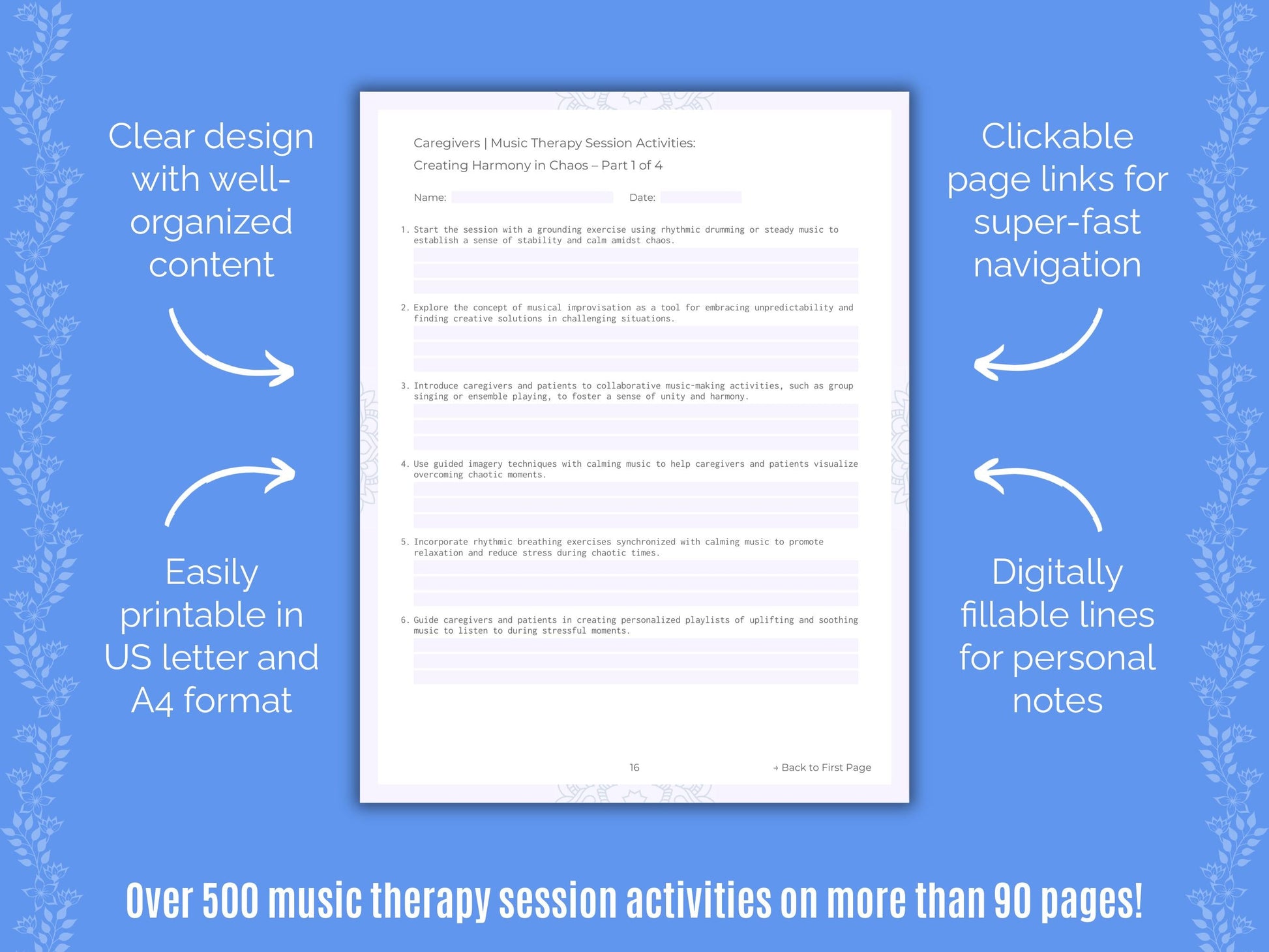 Caregivers Music Therapy Counseling Templates