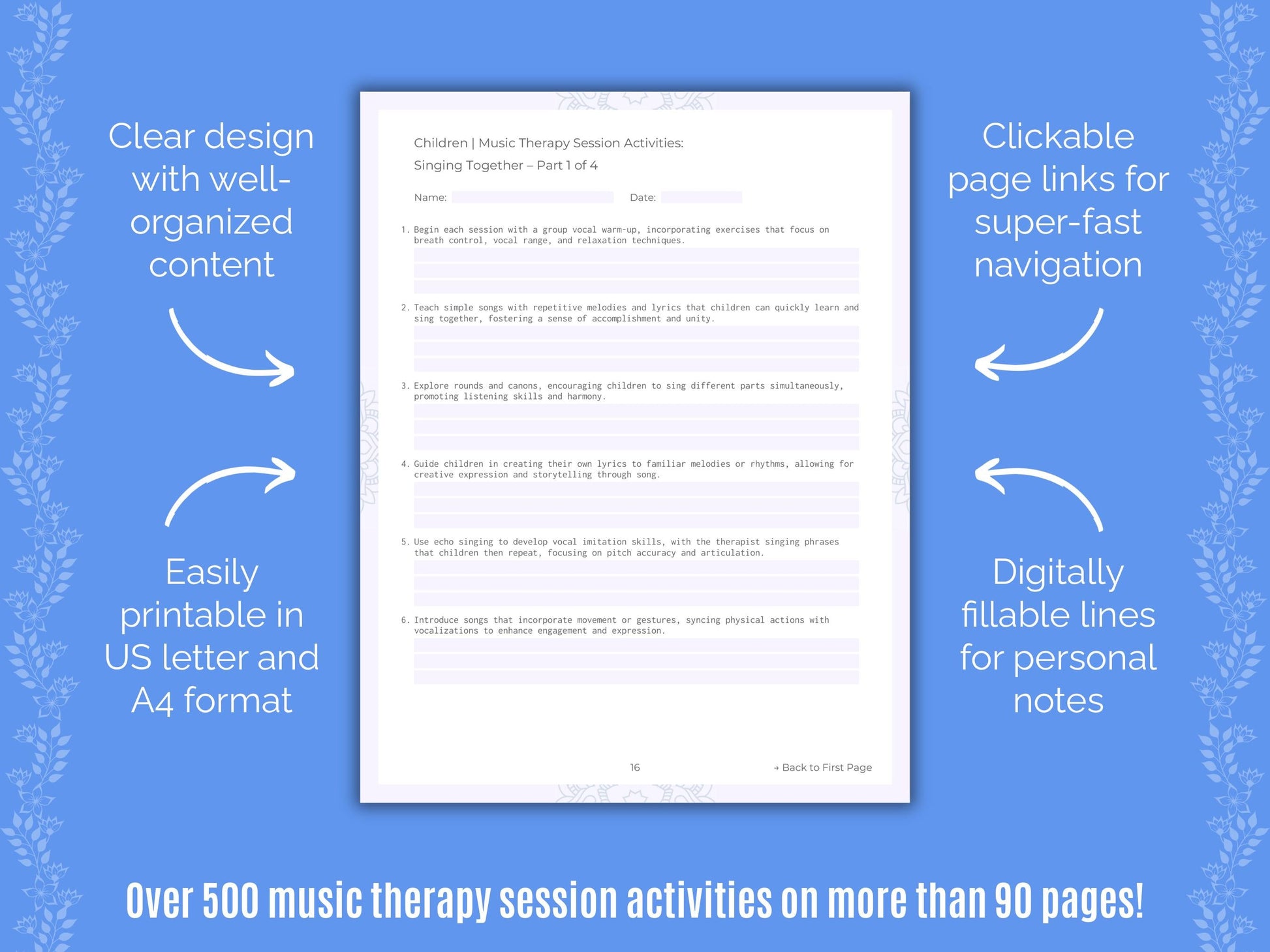 Children Music Therapy Counseling Templates