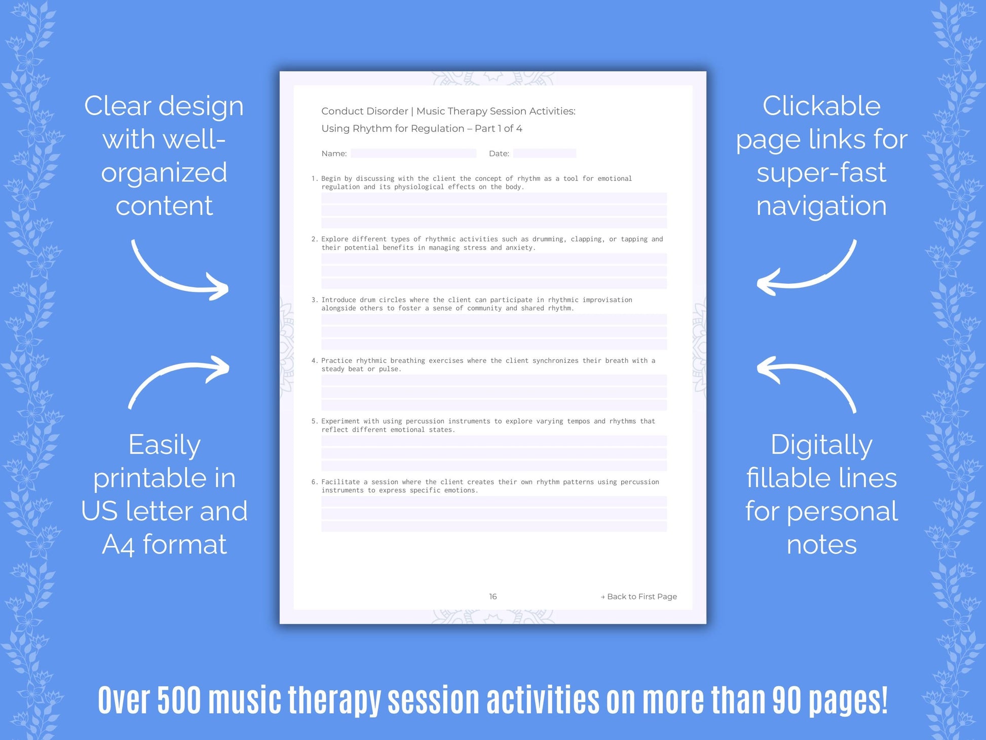 Conduct Disorder Music Therapy Counseling Templates