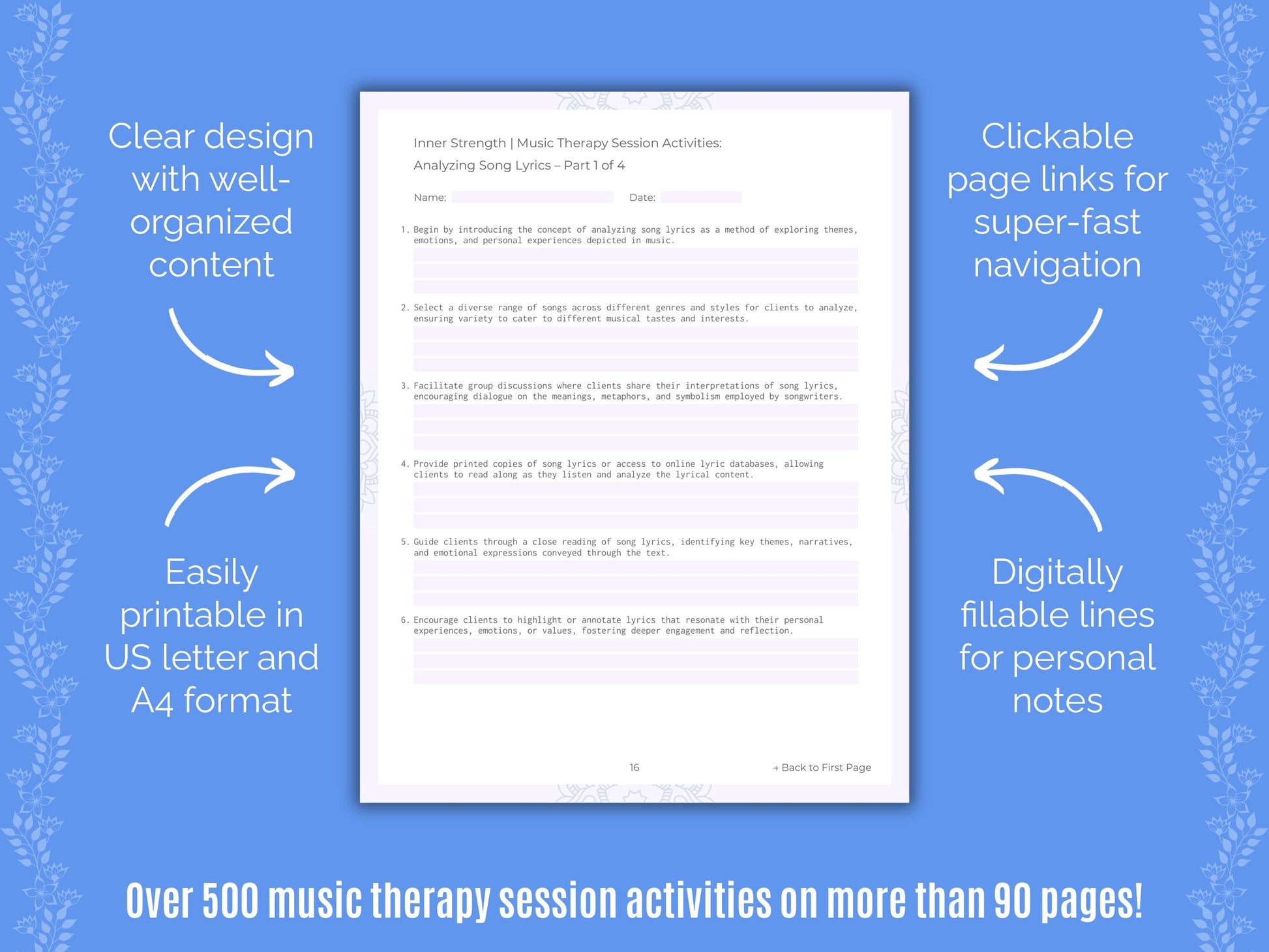 Inner Strength Music Therapy Counseling Templates
