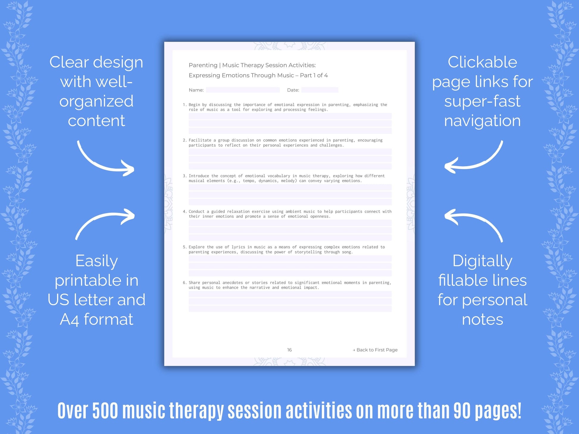 Parenting Music Therapy Counseling Templates