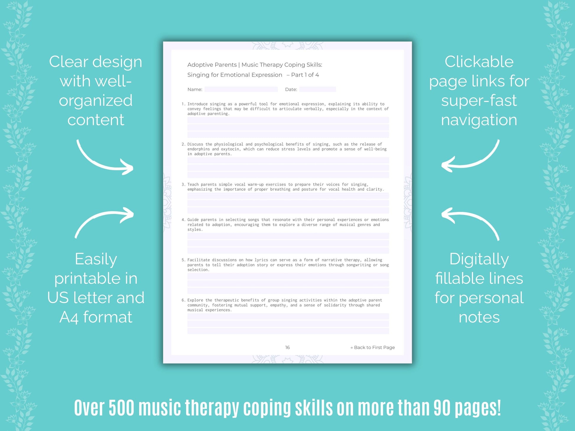 Adoptive Parents Music Therapy Counseling Templates