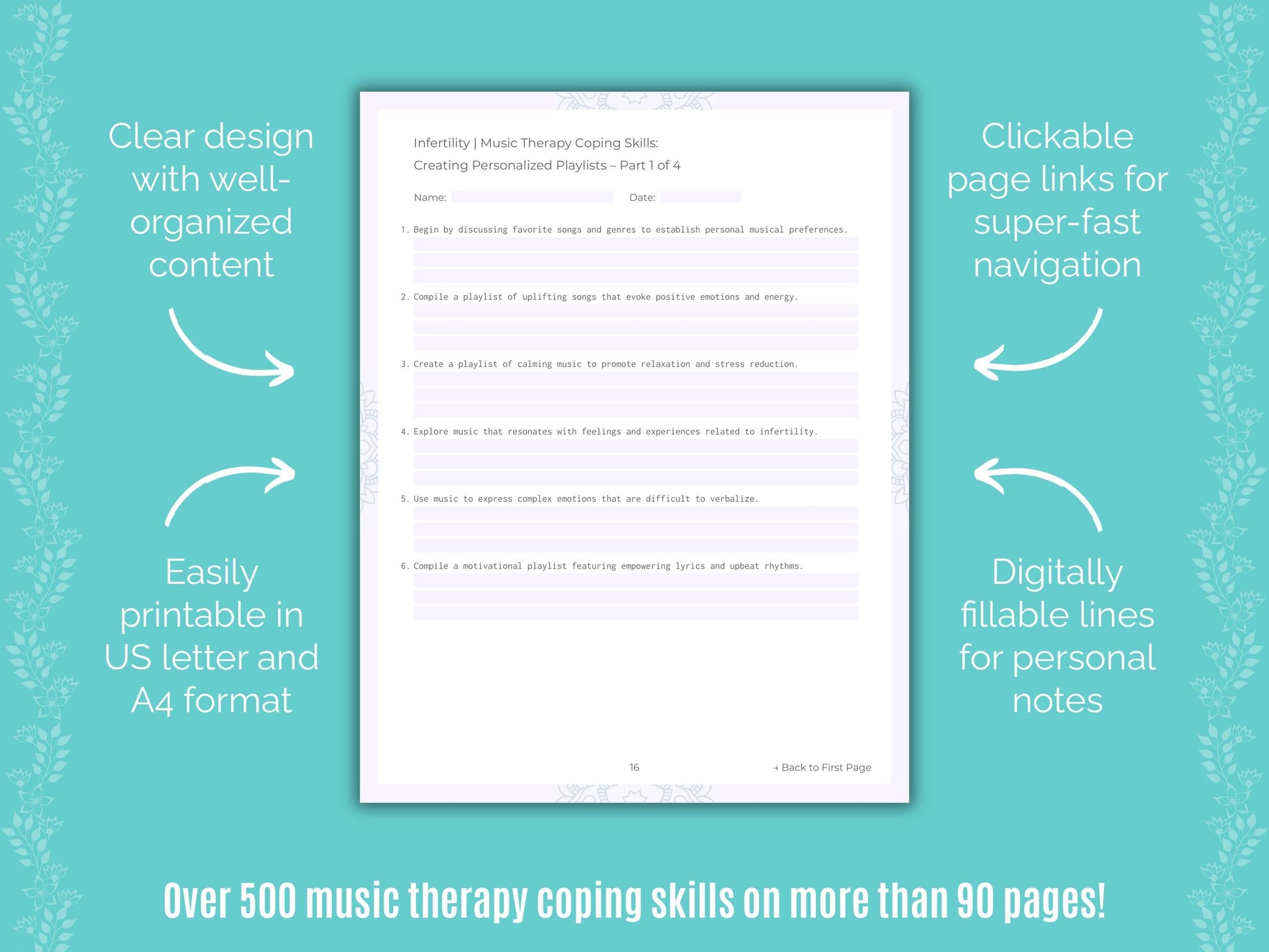 Infertility Music Therapy Counseling Templates