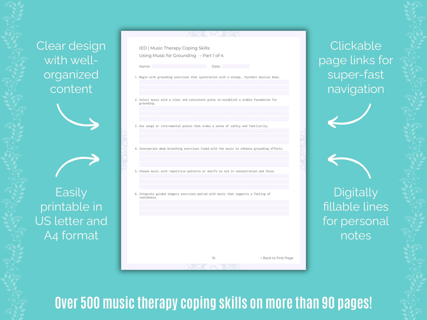 Intermittent Explosive Disorder (IED) Music Therapy Counseling Templates