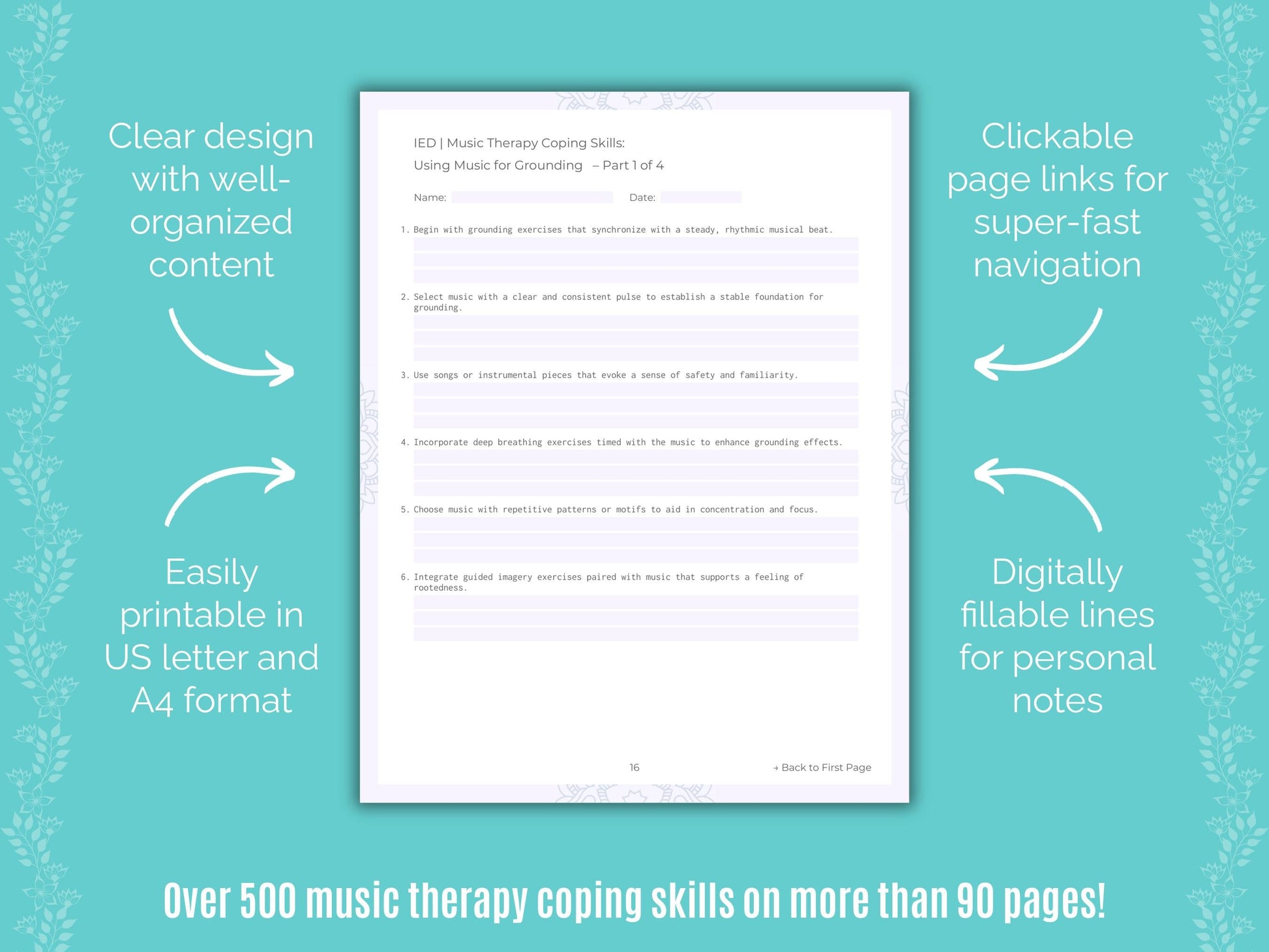 Intermittent Explosive Disorder (IED) Music Therapy Counseling Templates