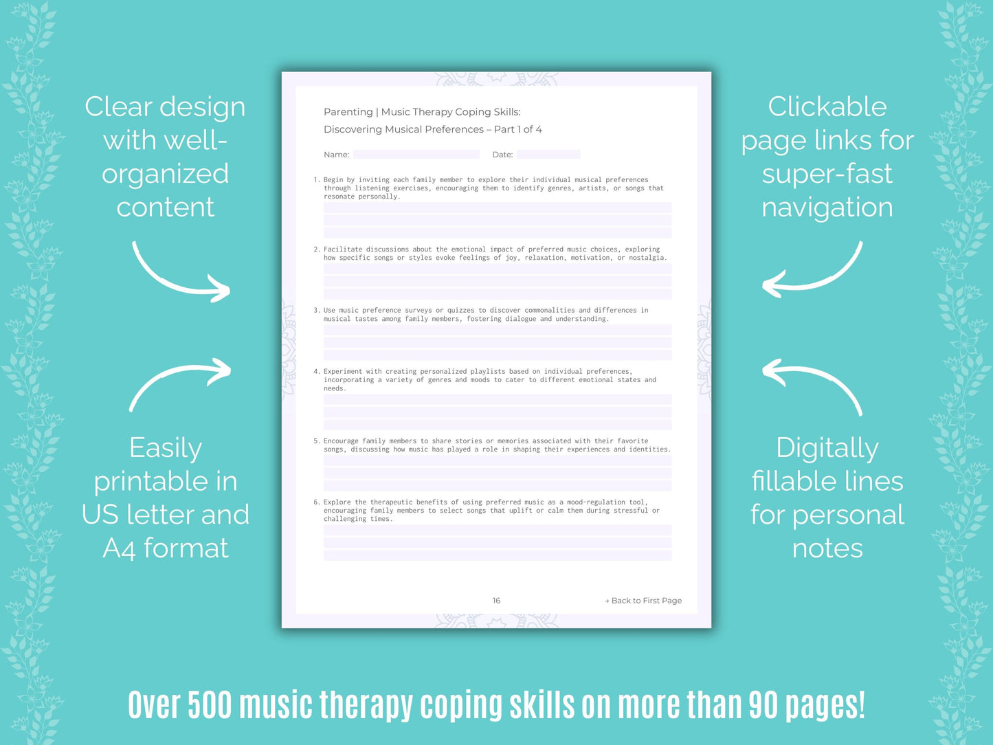 Parenting Music Therapy Counseling Templates