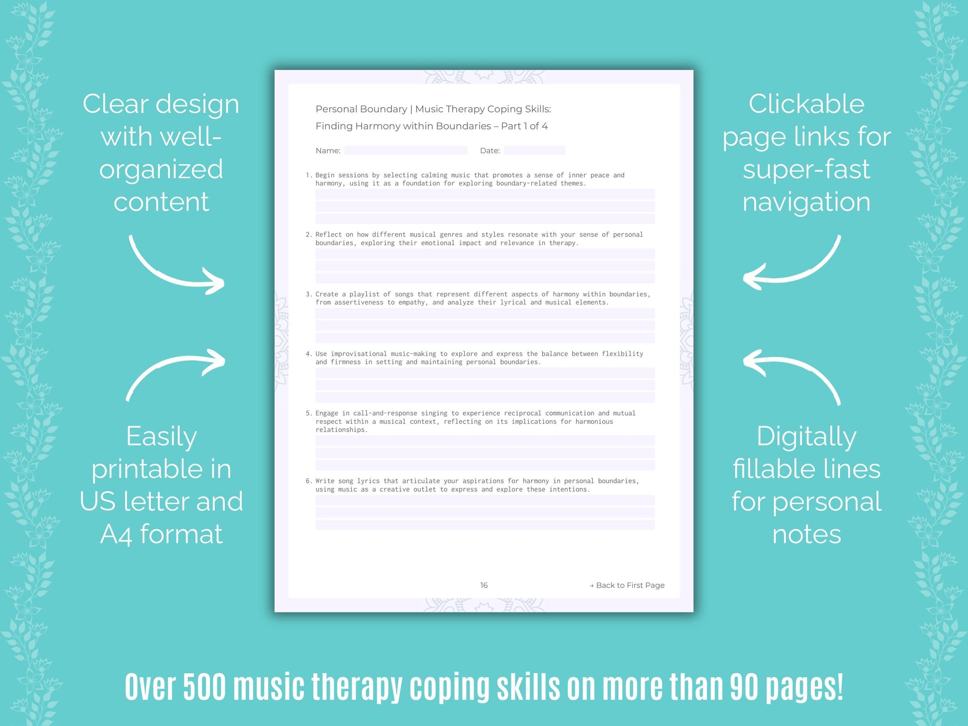 Personal Boundary Music Therapy Counseling Templates