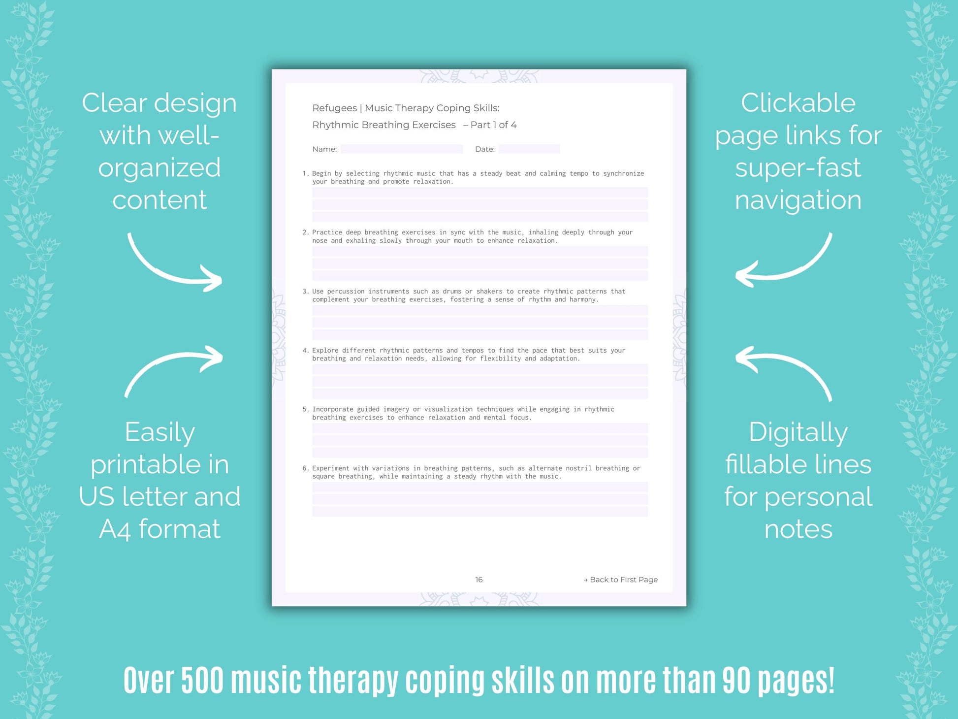 Refugees Music Therapy Counseling Templates