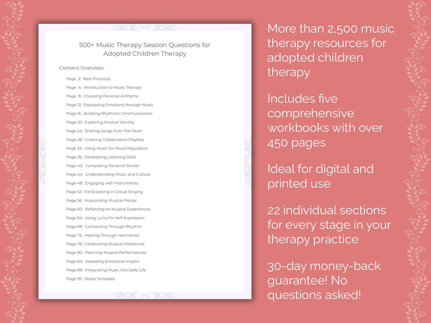 Adopted Children Music Therapy Therapist Worksheets