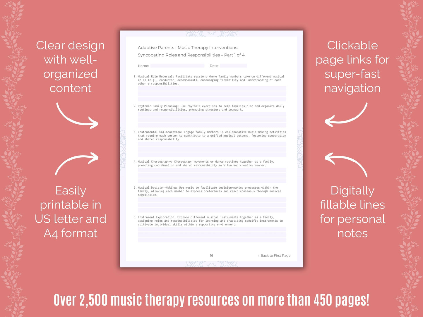 Adoptive Parents Music Therapy Counseling Templates