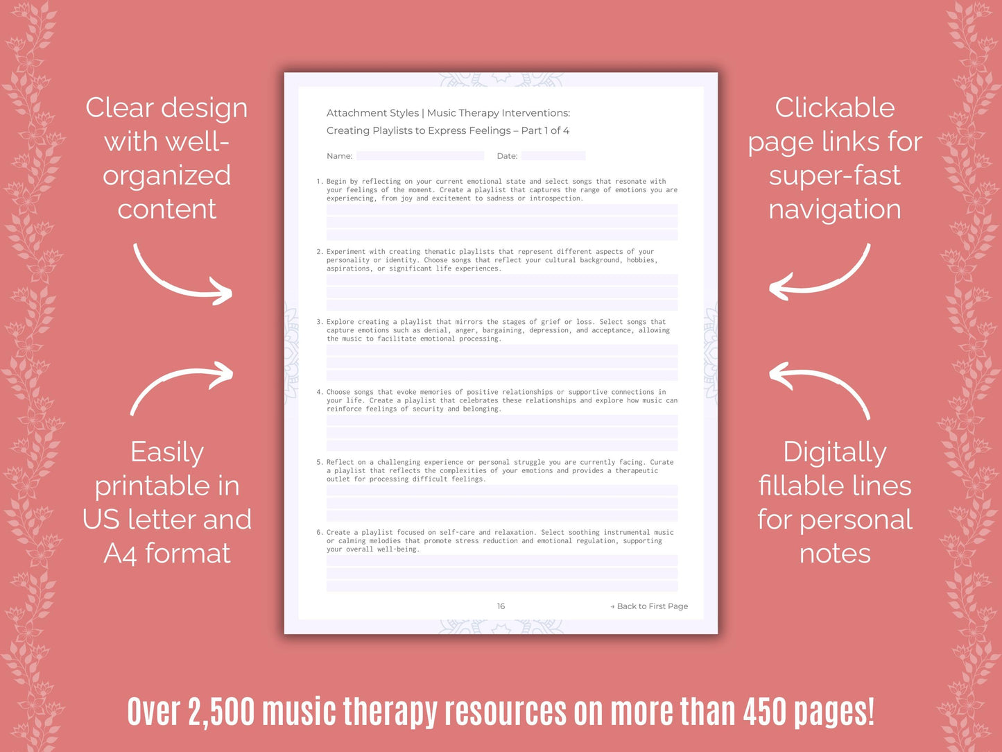 Attachment Styles Music Therapy Counseling Templates