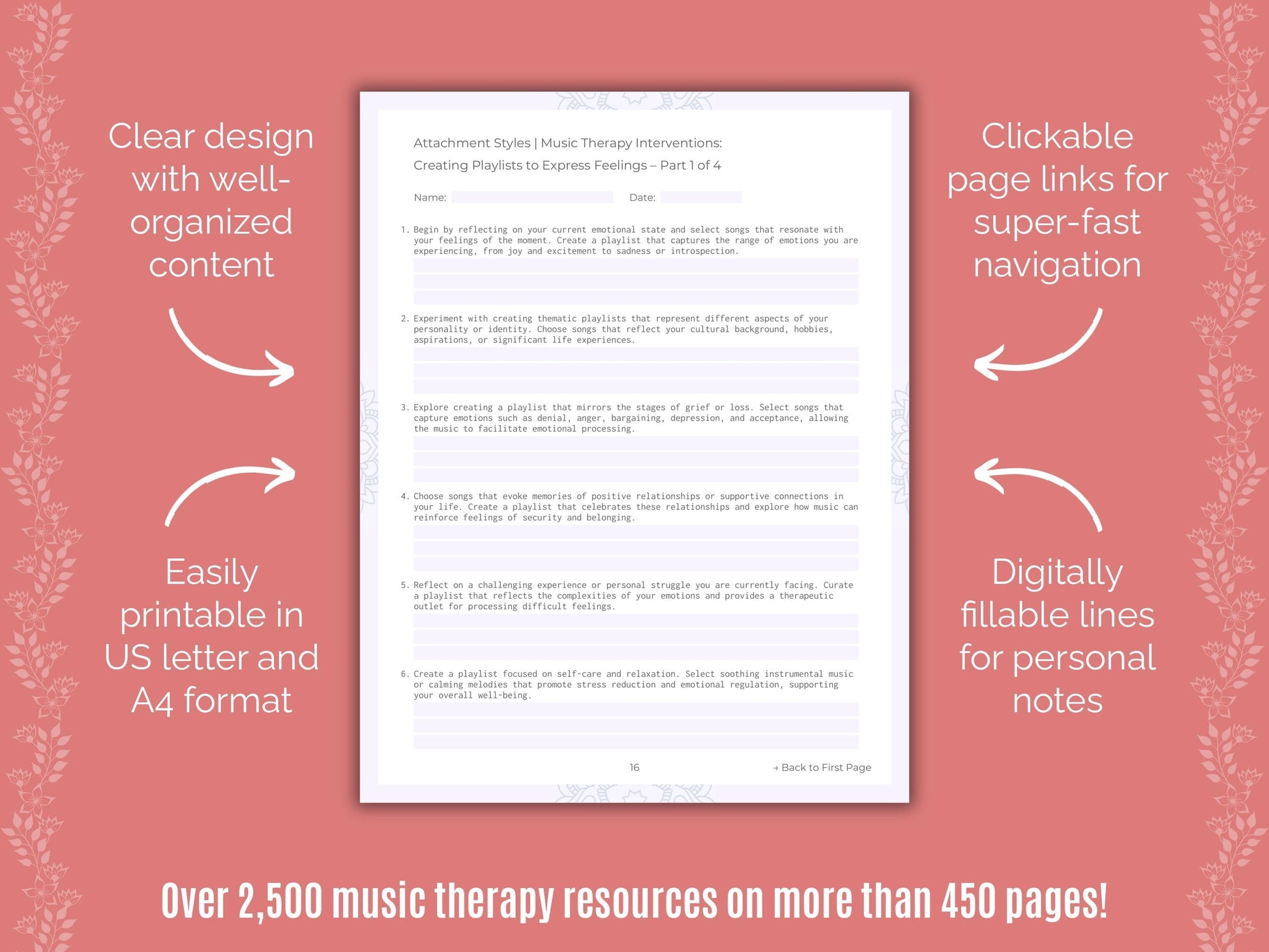 Attachment Styles Music Therapy Counseling Templates