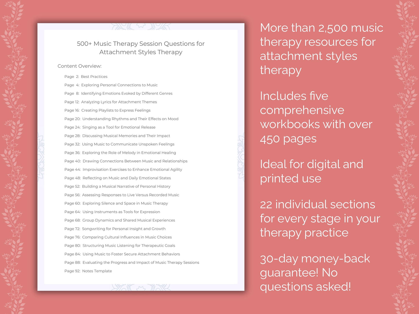 Attachment Styles Music Therapy Therapist Worksheets