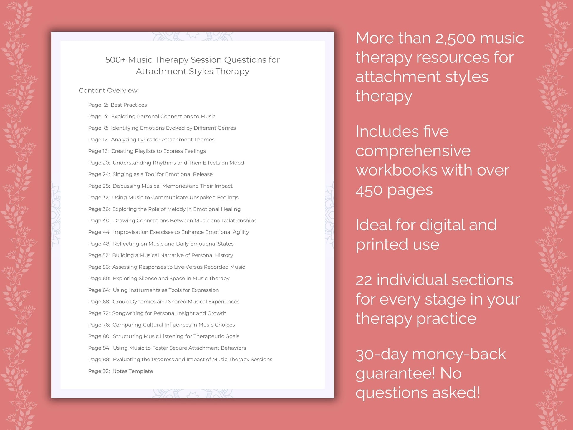 Attachment Styles Music Therapy Therapist Worksheets