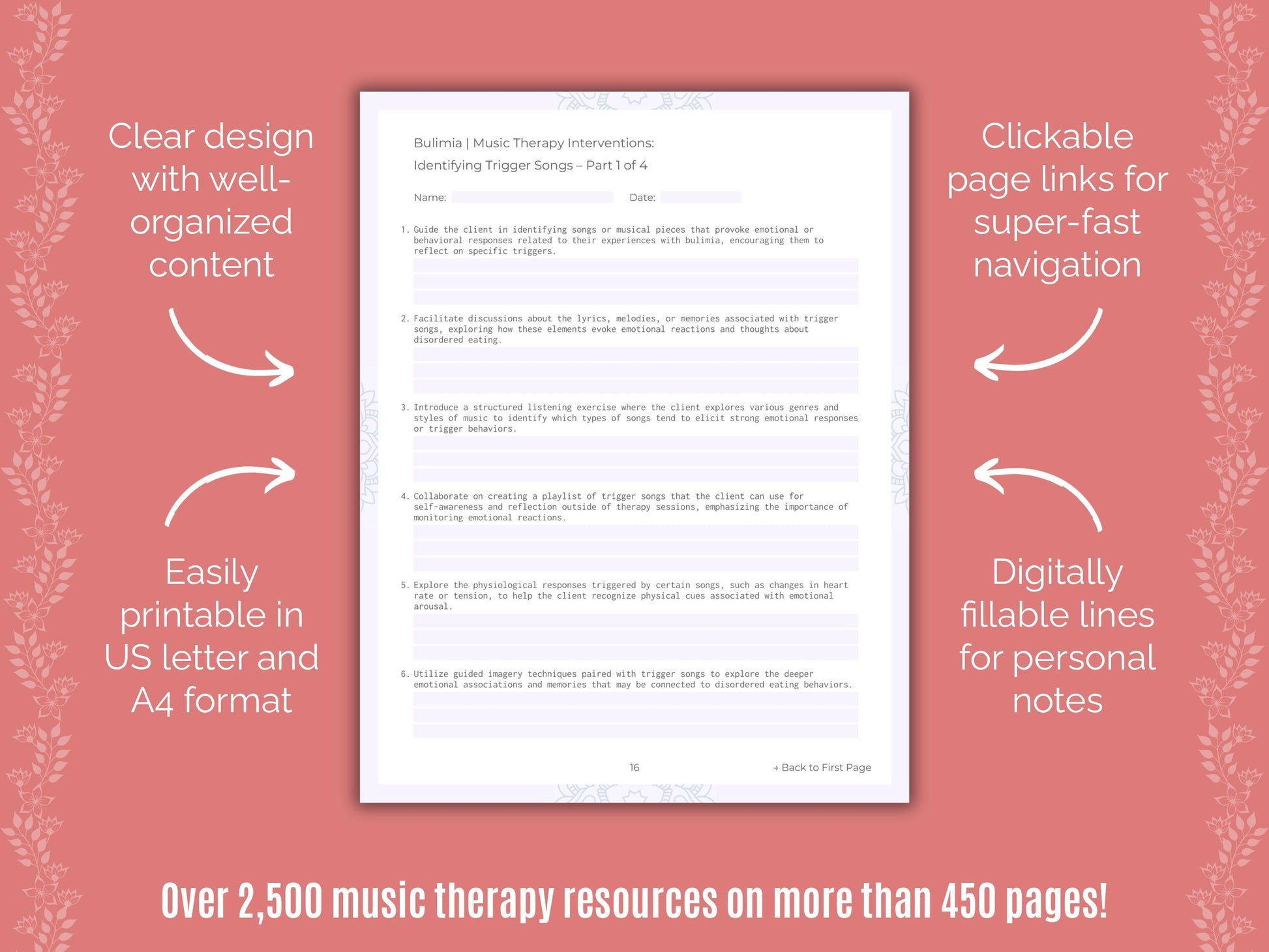Bulimia Music Therapy Counseling Templates