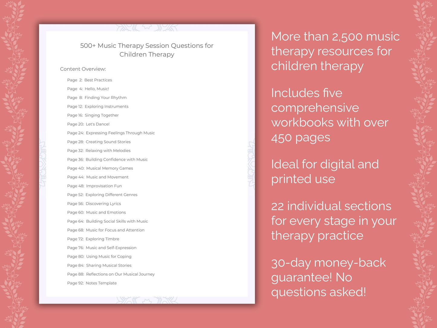 Children Music Therapy Therapist Worksheets