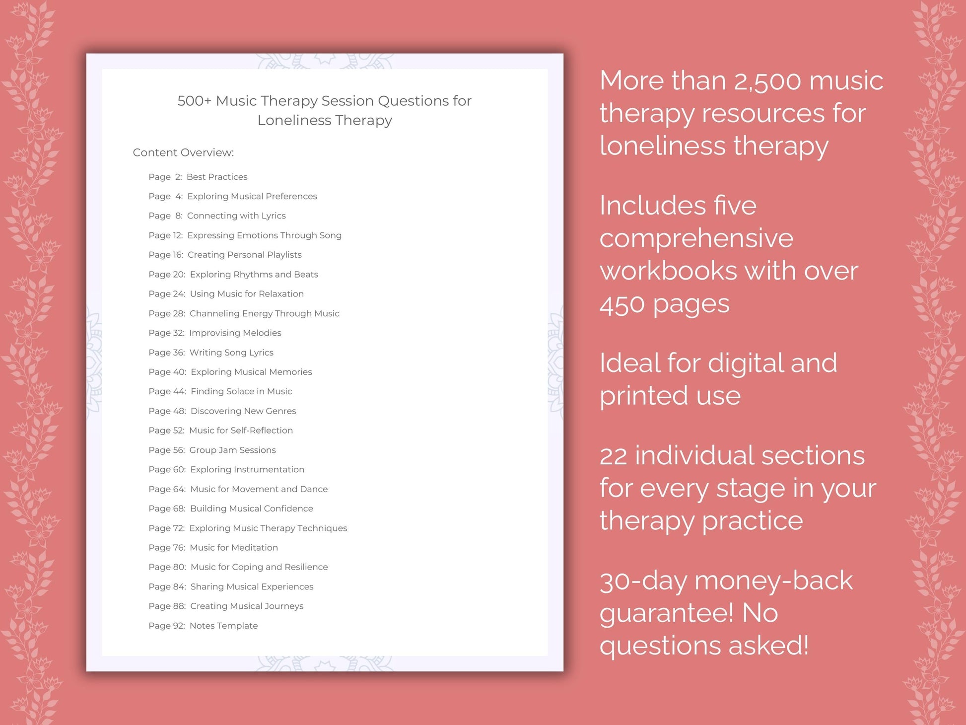 Loneliness Music Therapy Therapist Worksheets