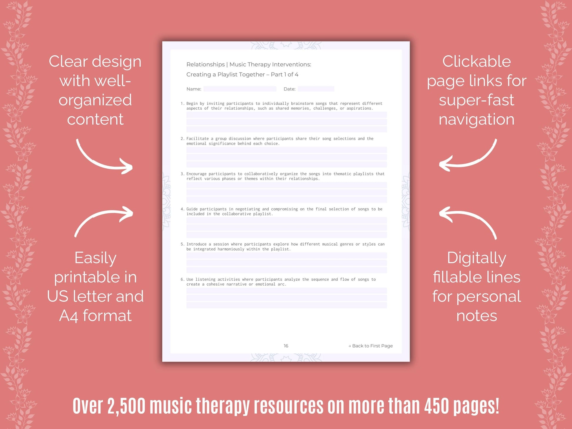 Relationships Music Therapy Counseling Templates