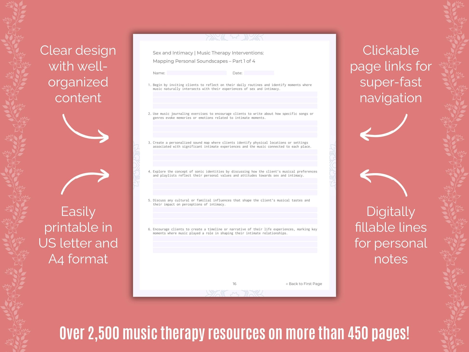 Sex and Intimacy Music Therapy Counseling Templates