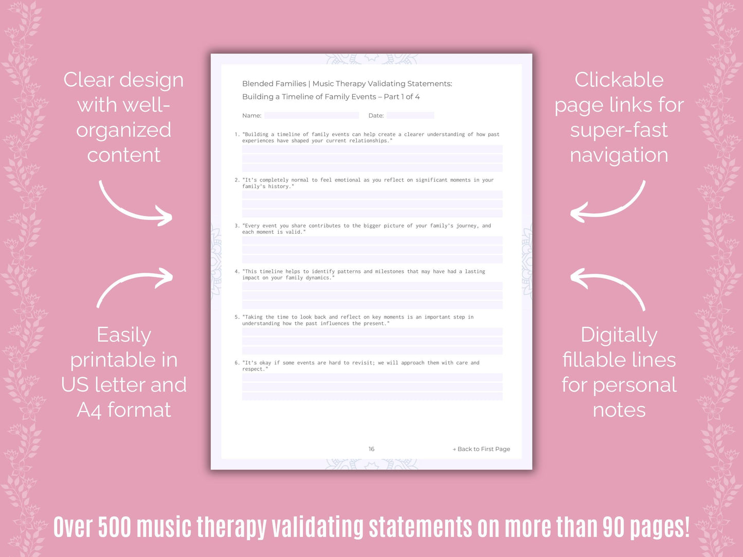 Blended Families Music Therapy Counseling Templates