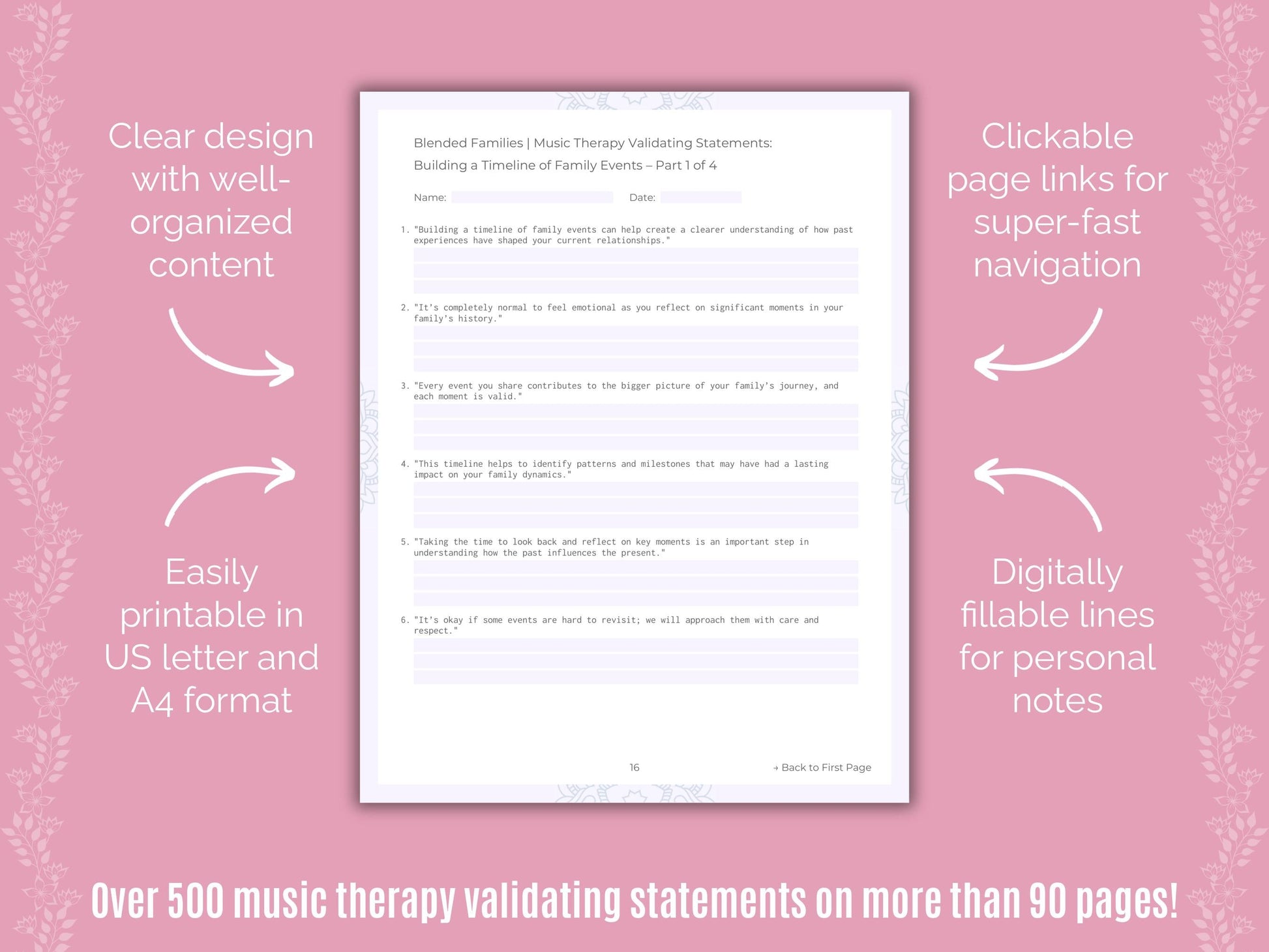 Blended Families Music Therapy Counseling Templates