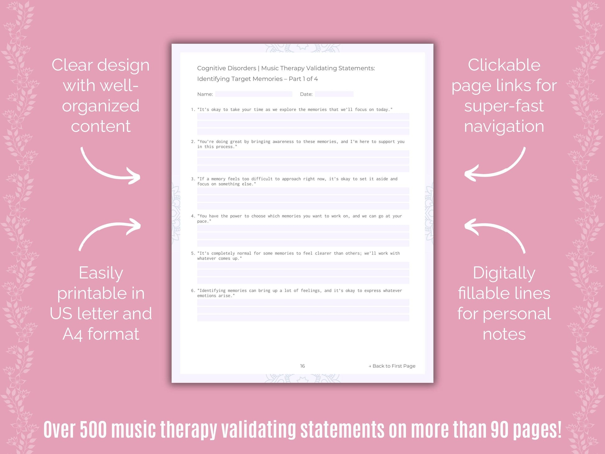 Cognitive Disorders Music Therapy Counseling Templates