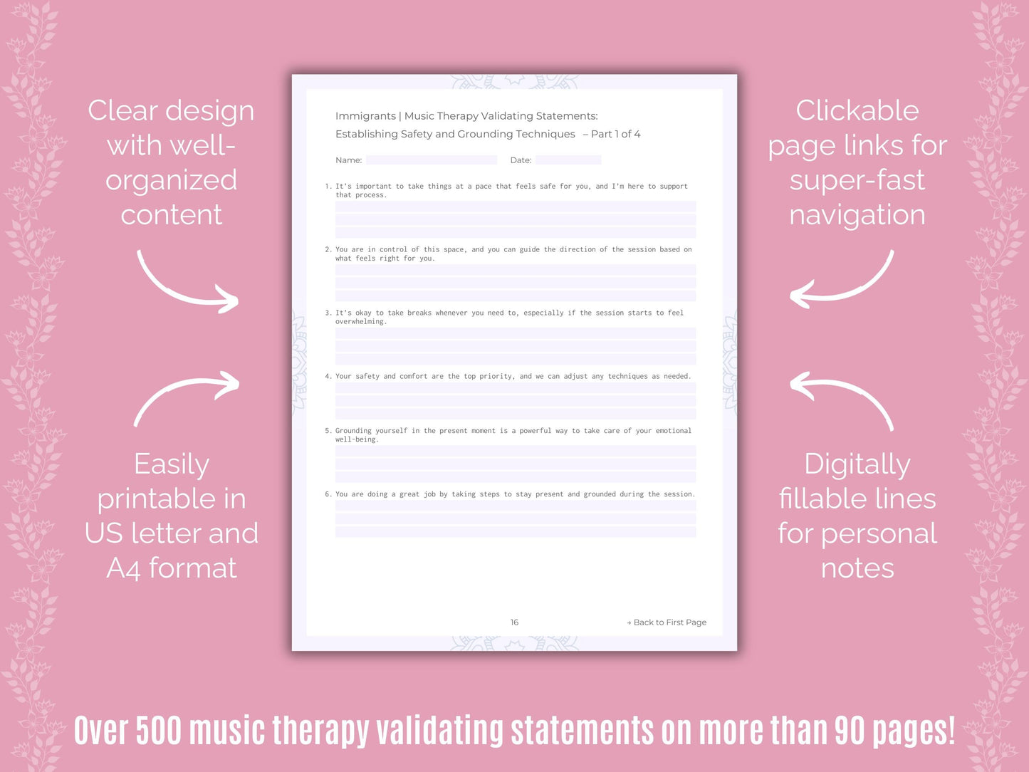 Immigrants Music Therapy Counseling Templates