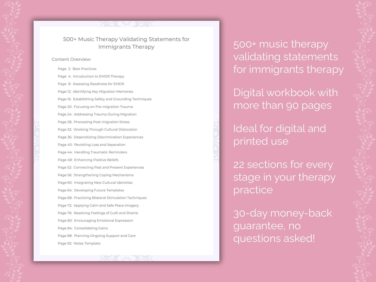 Immigrants Music Therapy Therapist Worksheets