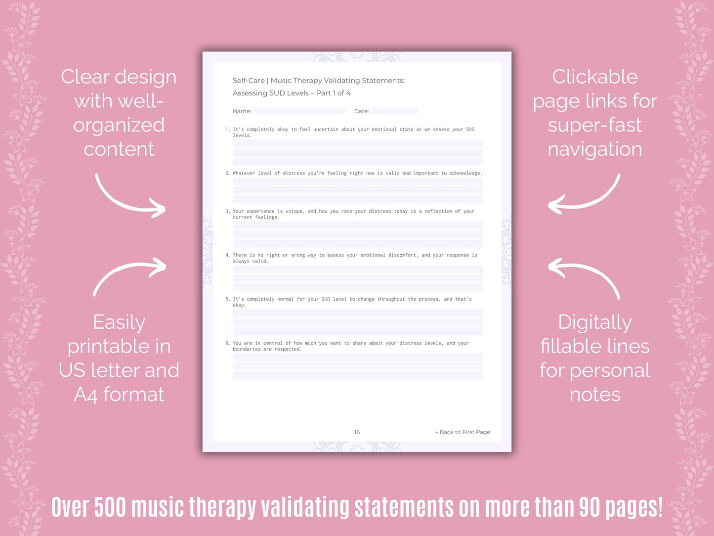 Self-Care Music Therapy Counseling Templates