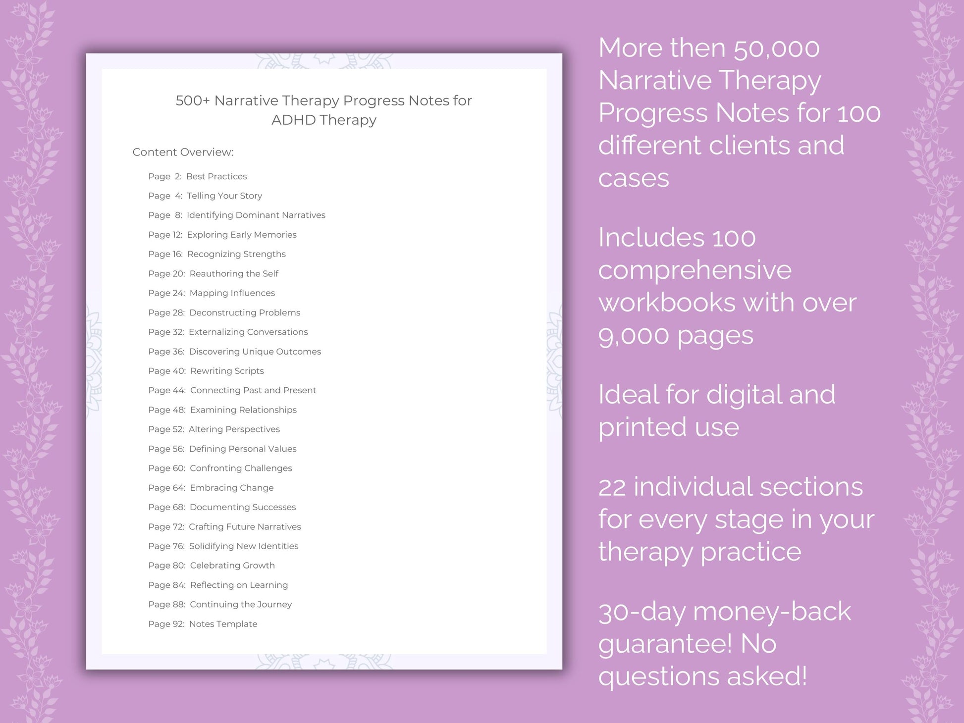 Narrative Therapy Progress Notes Counseling Templates