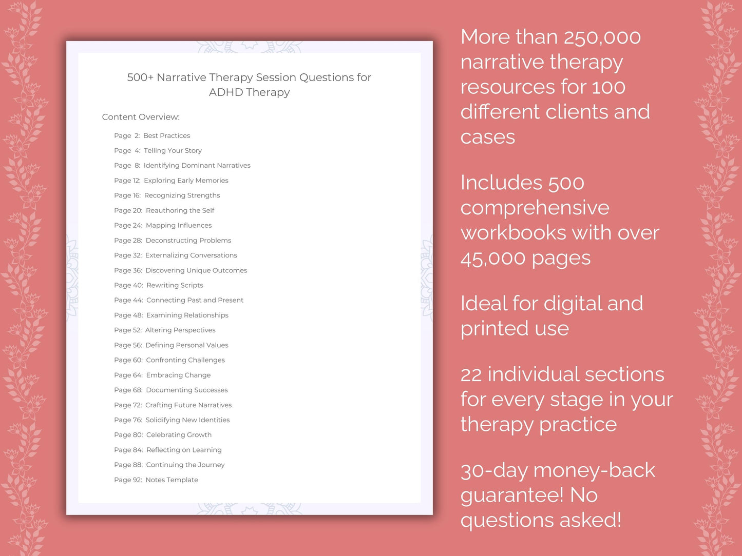 Narrative Therapy Counseling Templates