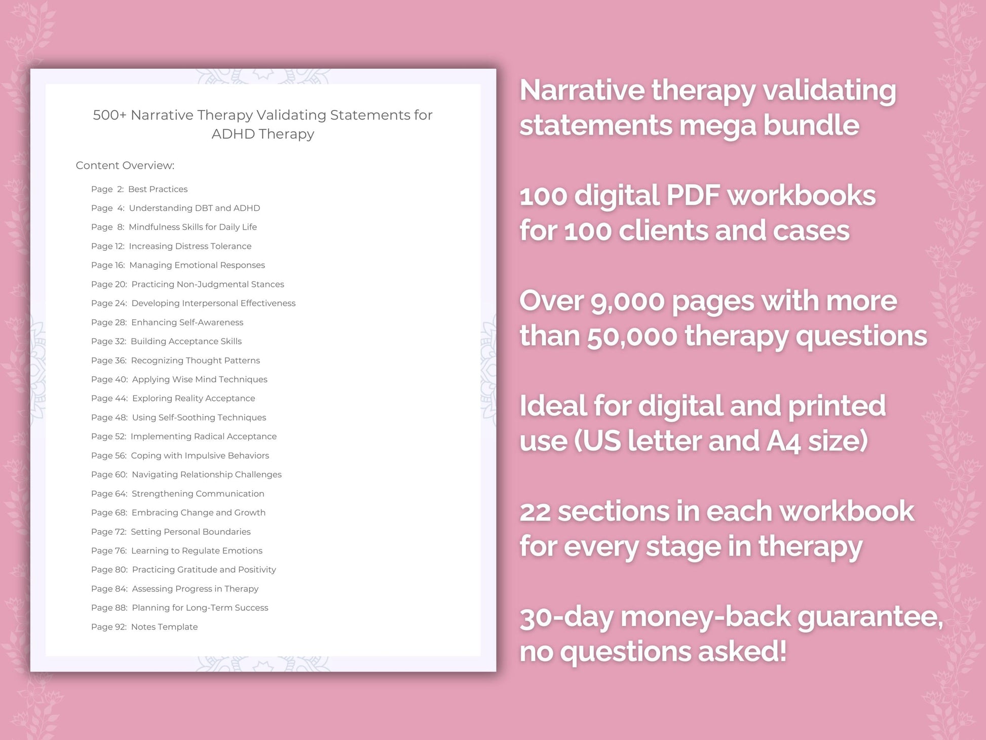 Narrative Therapy Validating Statements Counseling Templates