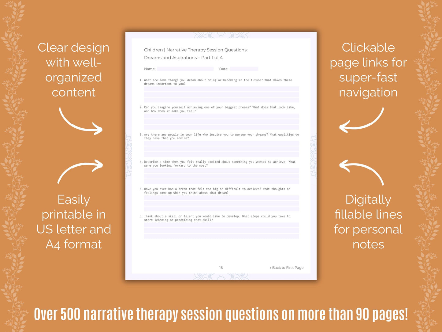 Children Narrative Therapy Counseling Templates