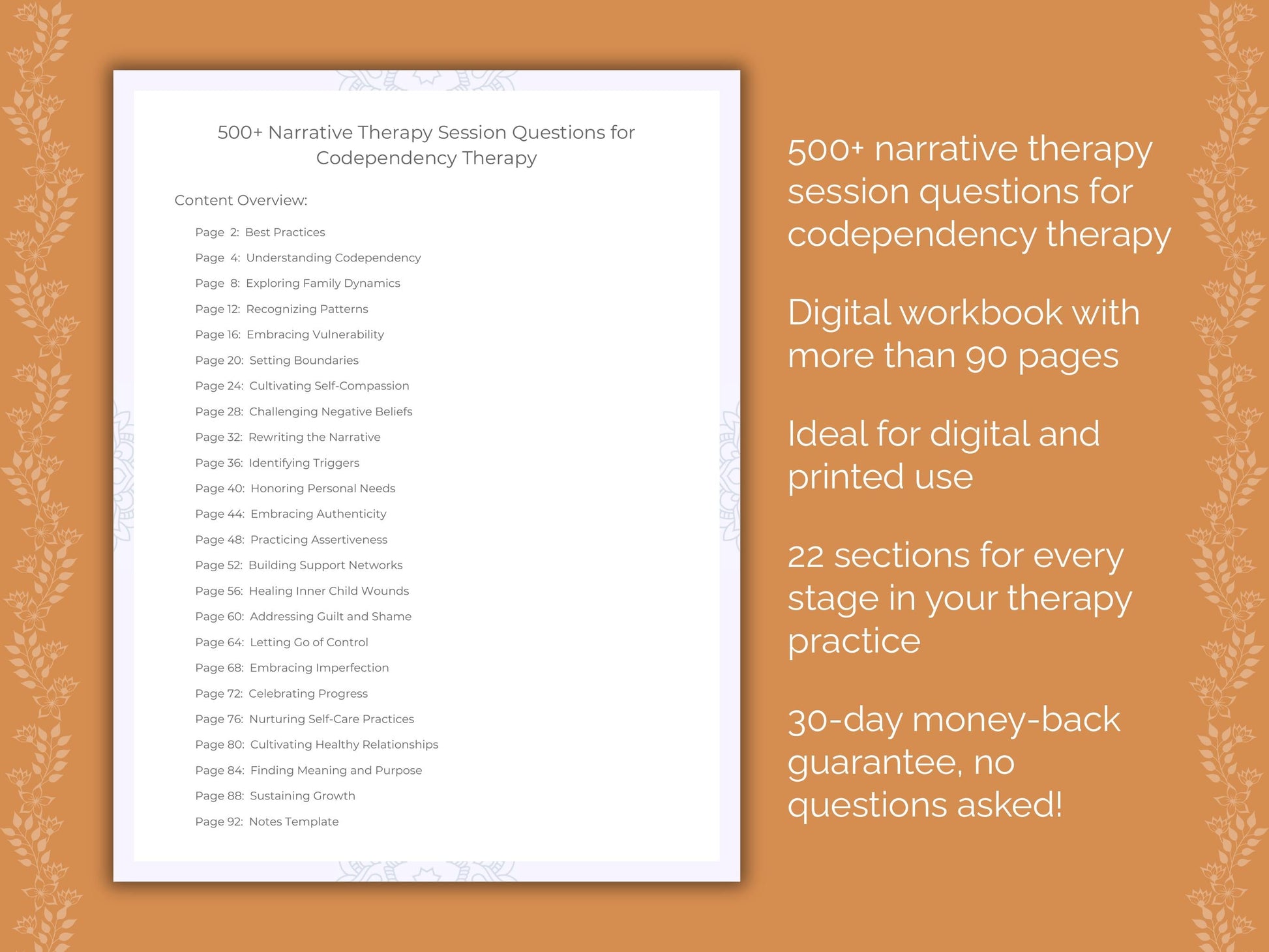 Codependency Narrative Therapy Therapist Worksheets