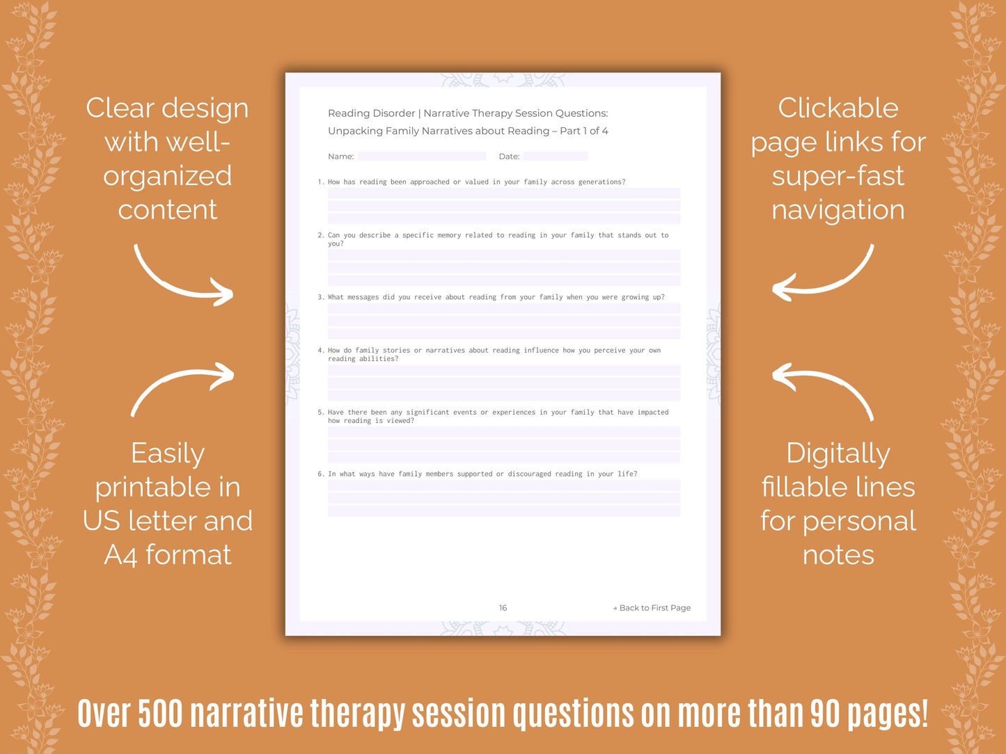 Reading Disorder Narrative Therapy Counseling Templates