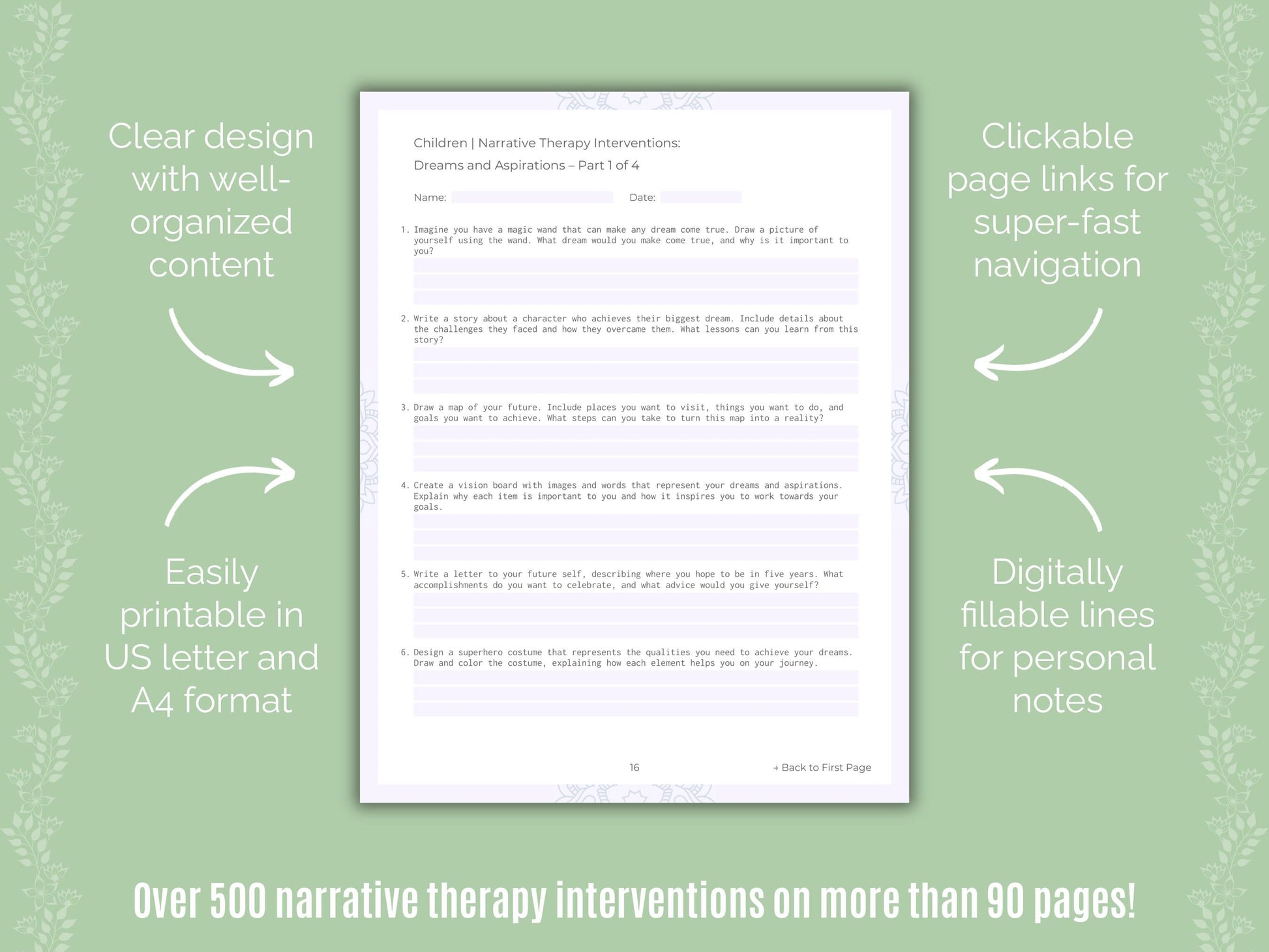 Children Narrative Therapy Counseling Templates