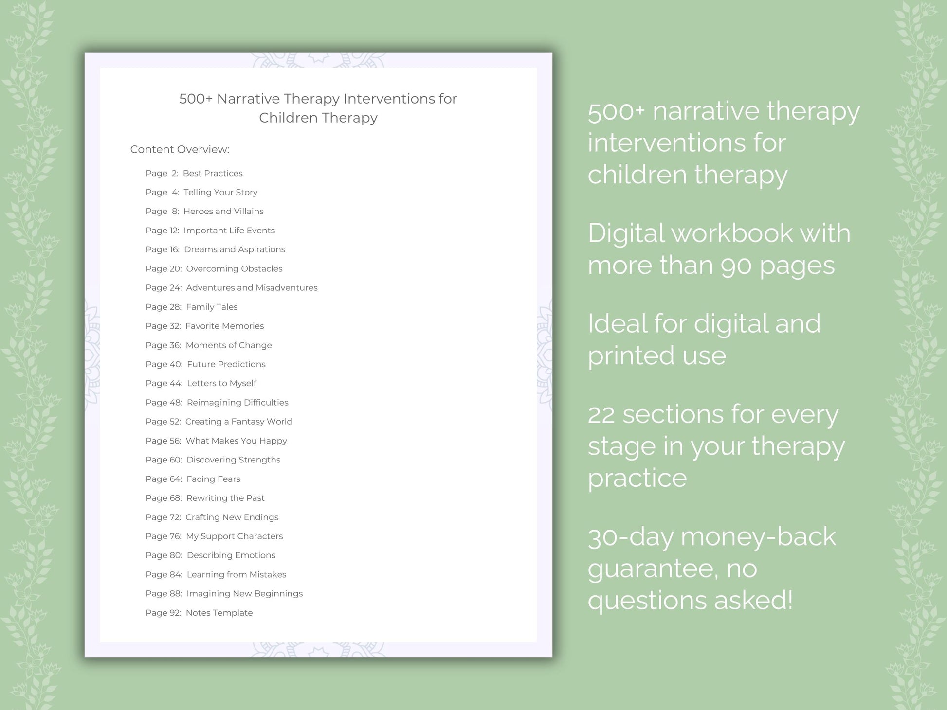 Children Narrative Therapy Therapist Worksheets