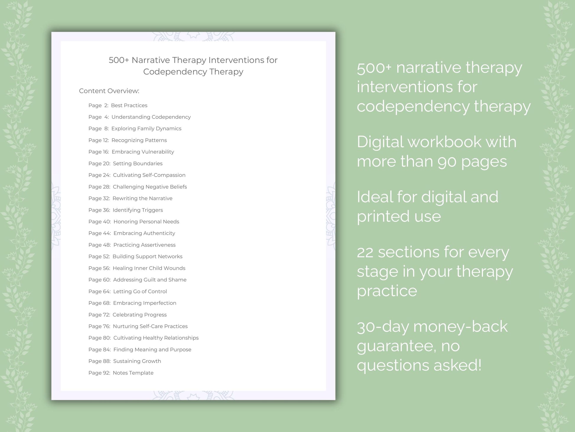 Codependency Narrative Therapy Therapist Worksheets