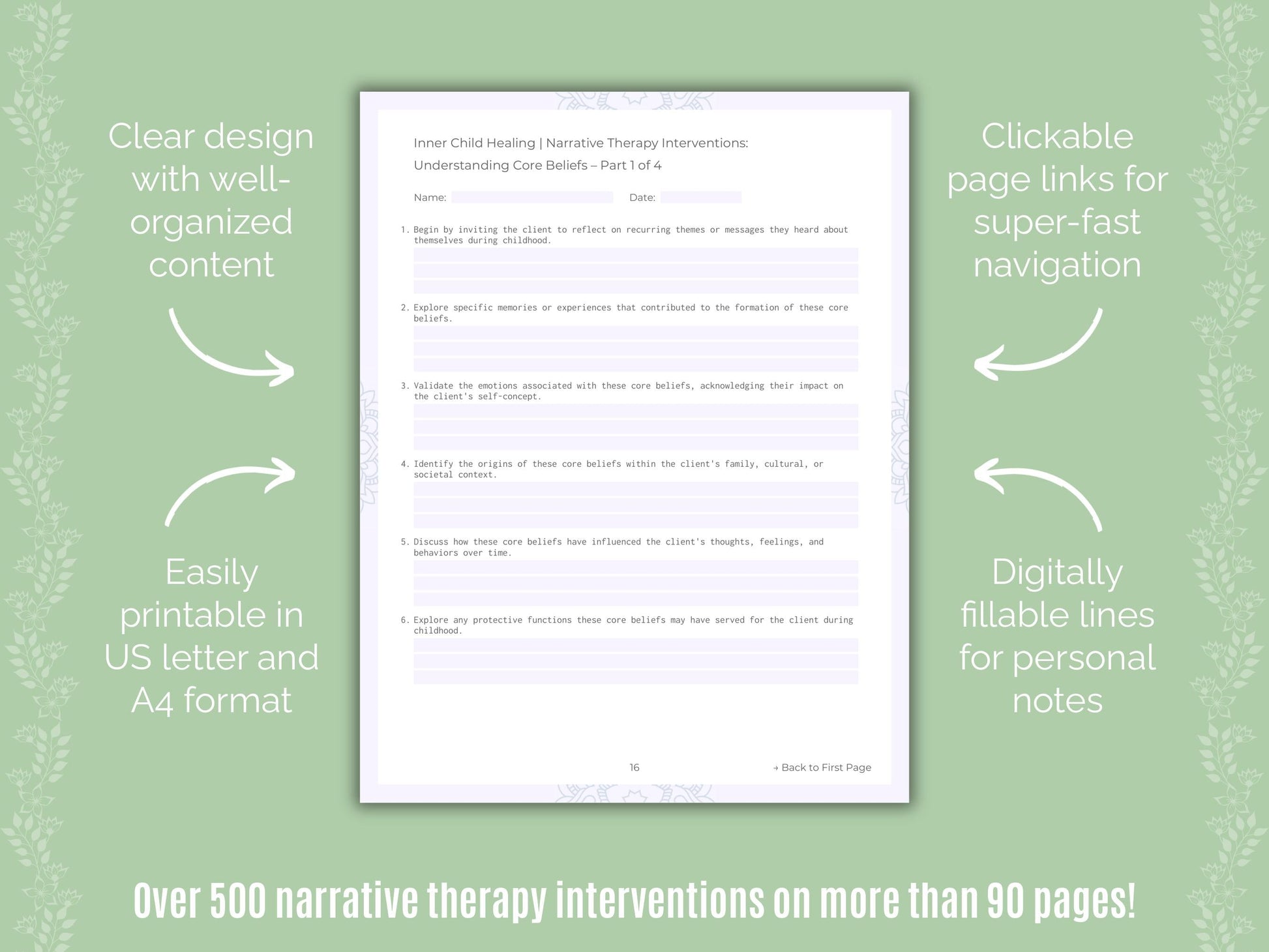 Inner Child Healing Narrative Therapy Counseling Templates