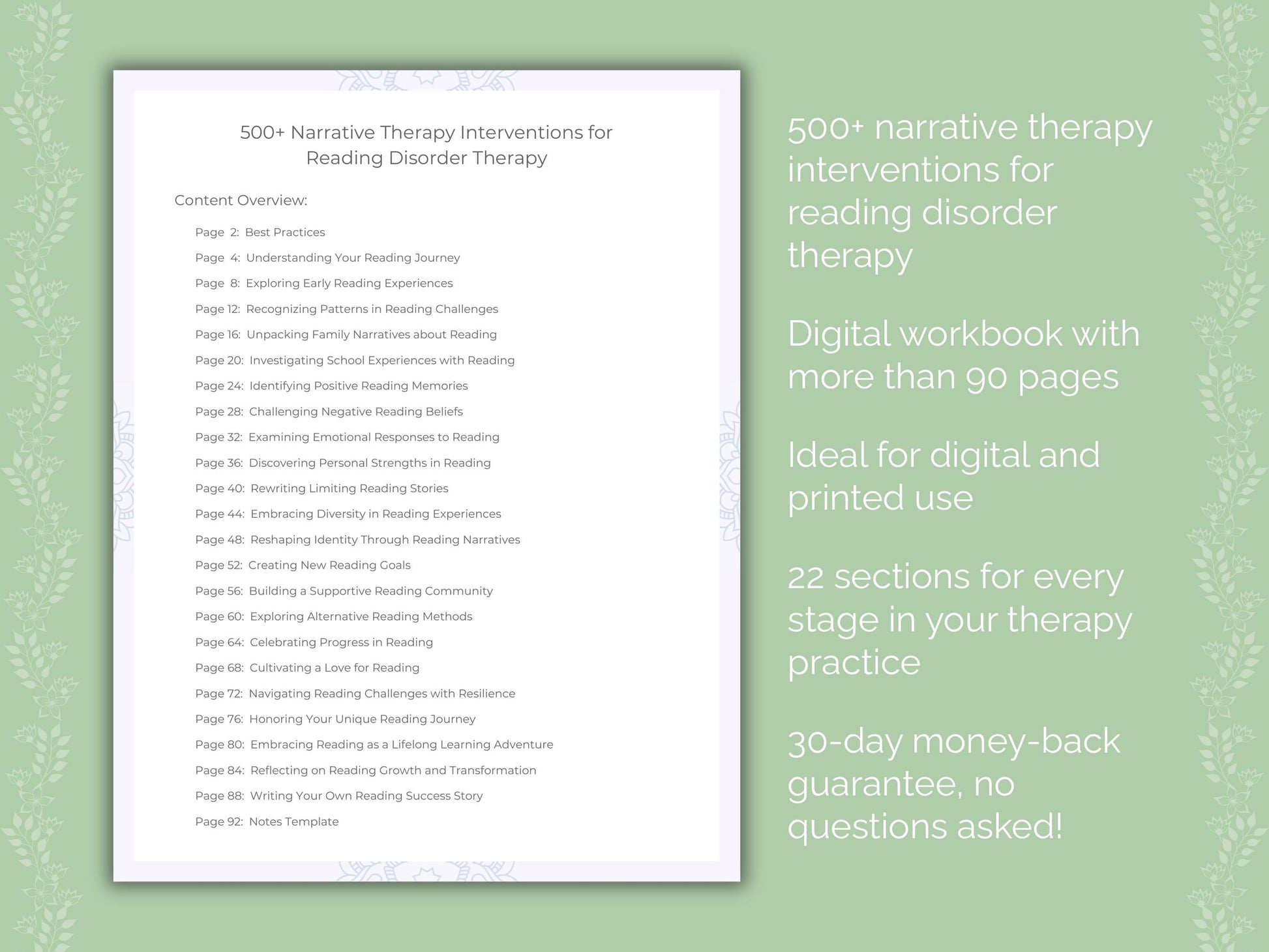 Reading Disorder Narrative Therapy Therapist Worksheets