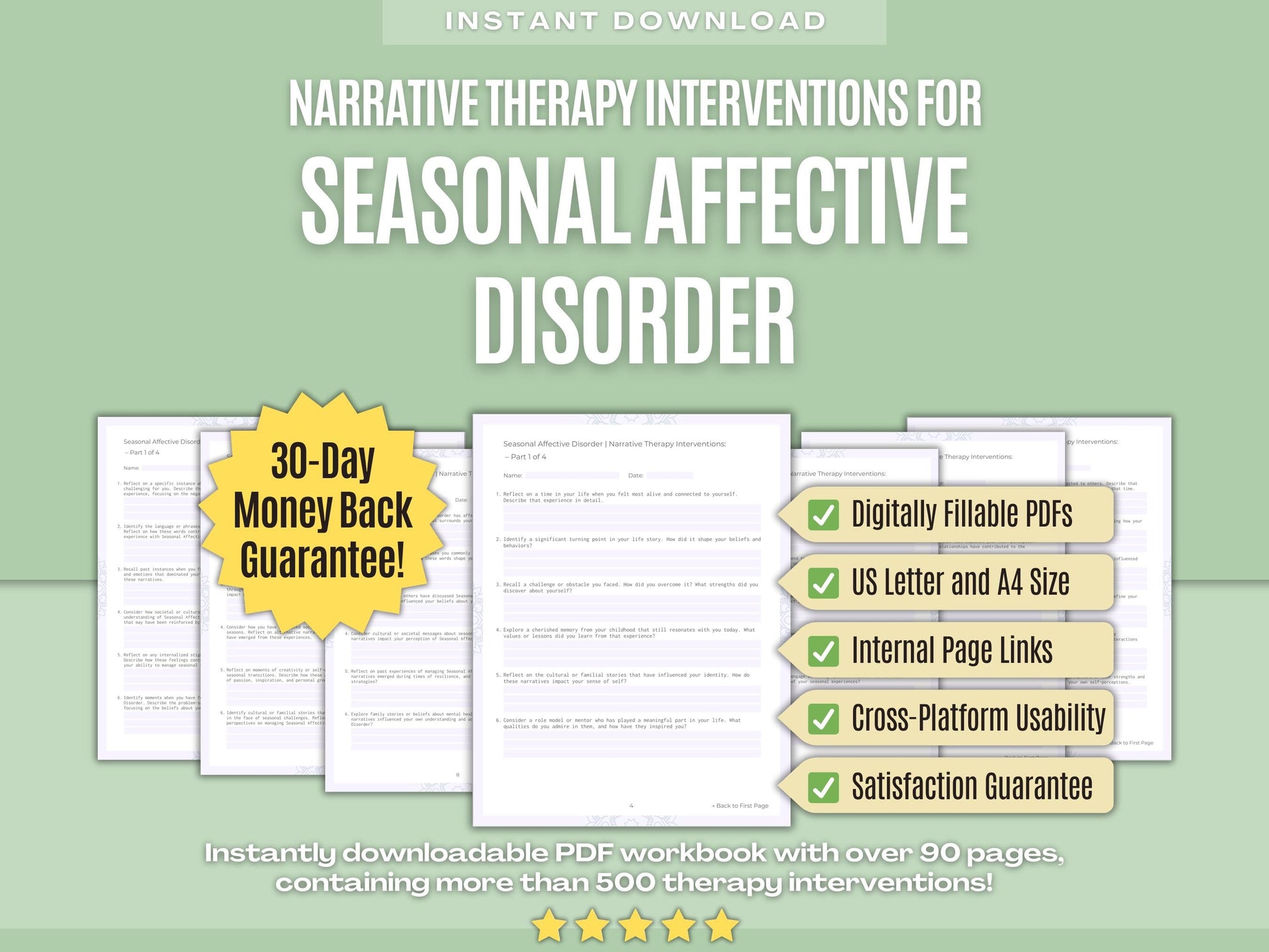 Seasonal Affective Disorder Narrative Therapy Psychology Workbooks