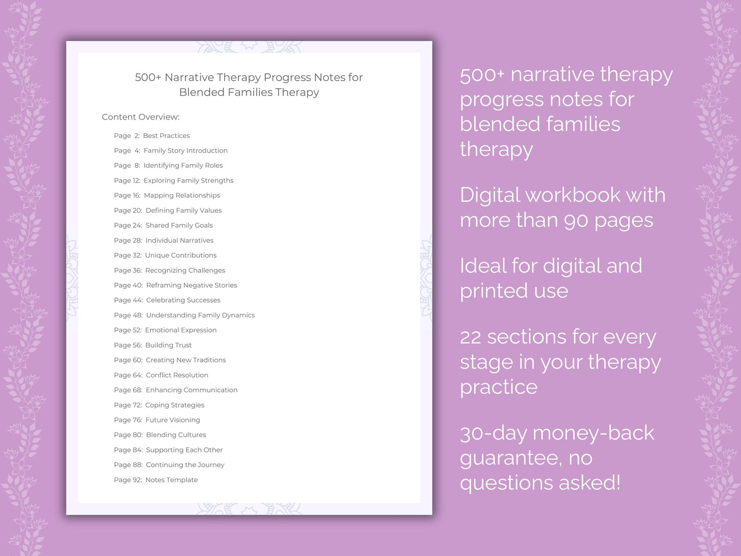 Blended Families Narrative Therapy Therapist Worksheets