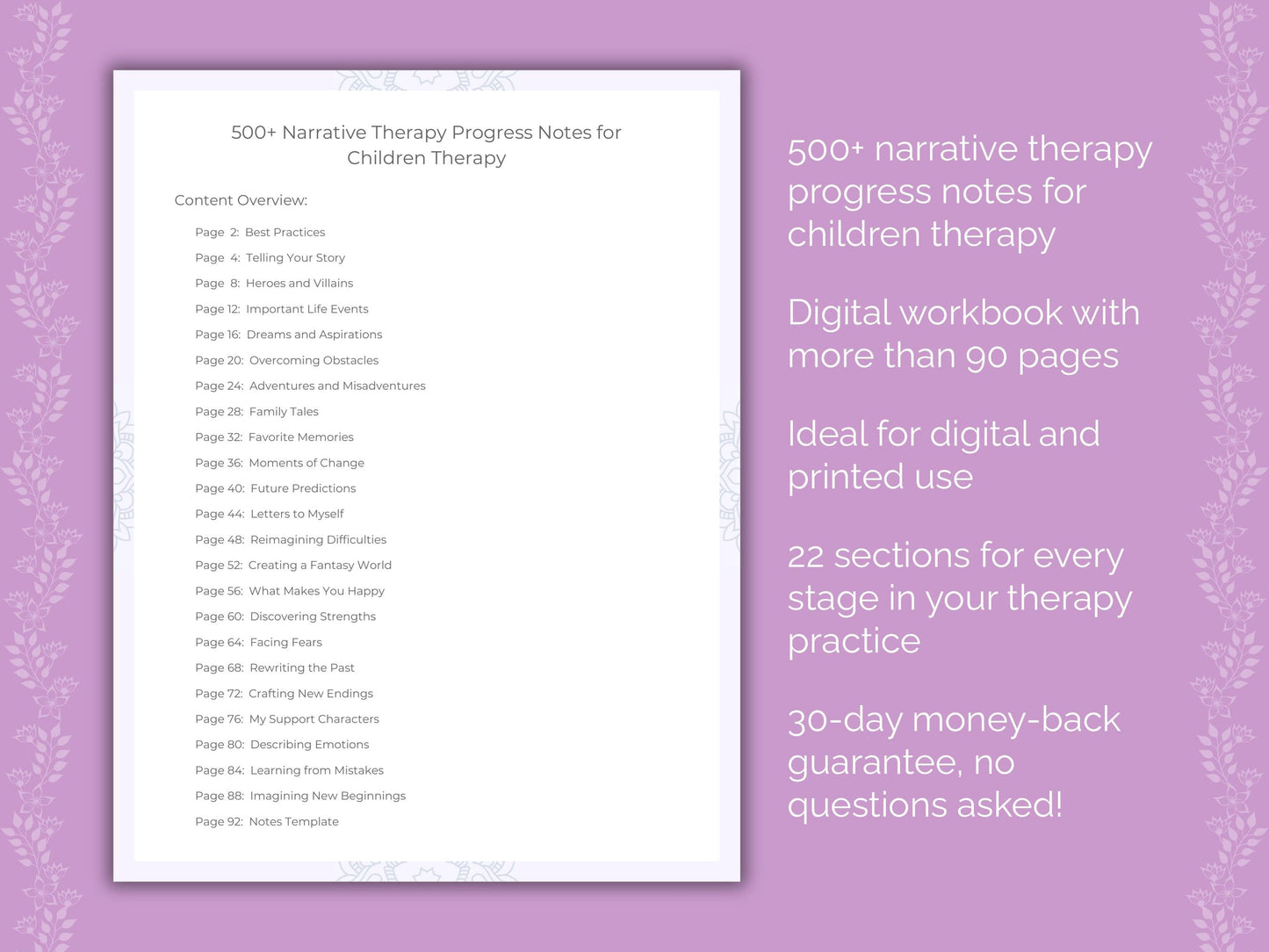 Children Narrative Therapy Therapist Worksheets