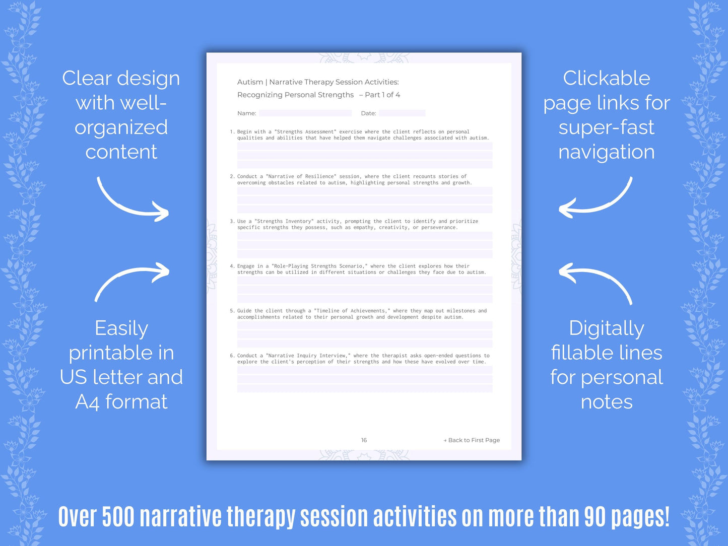 Autism Spectrum Disorder Narrative Therapy Counseling Templates