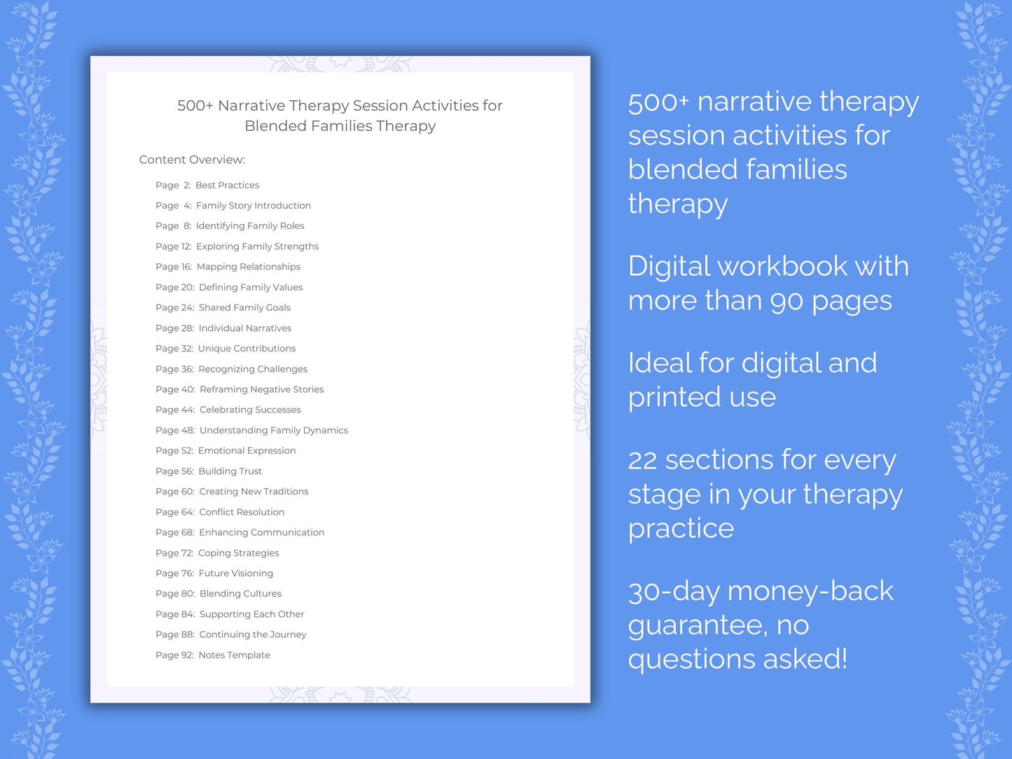 Blended Families Narrative Therapy Therapist Worksheets