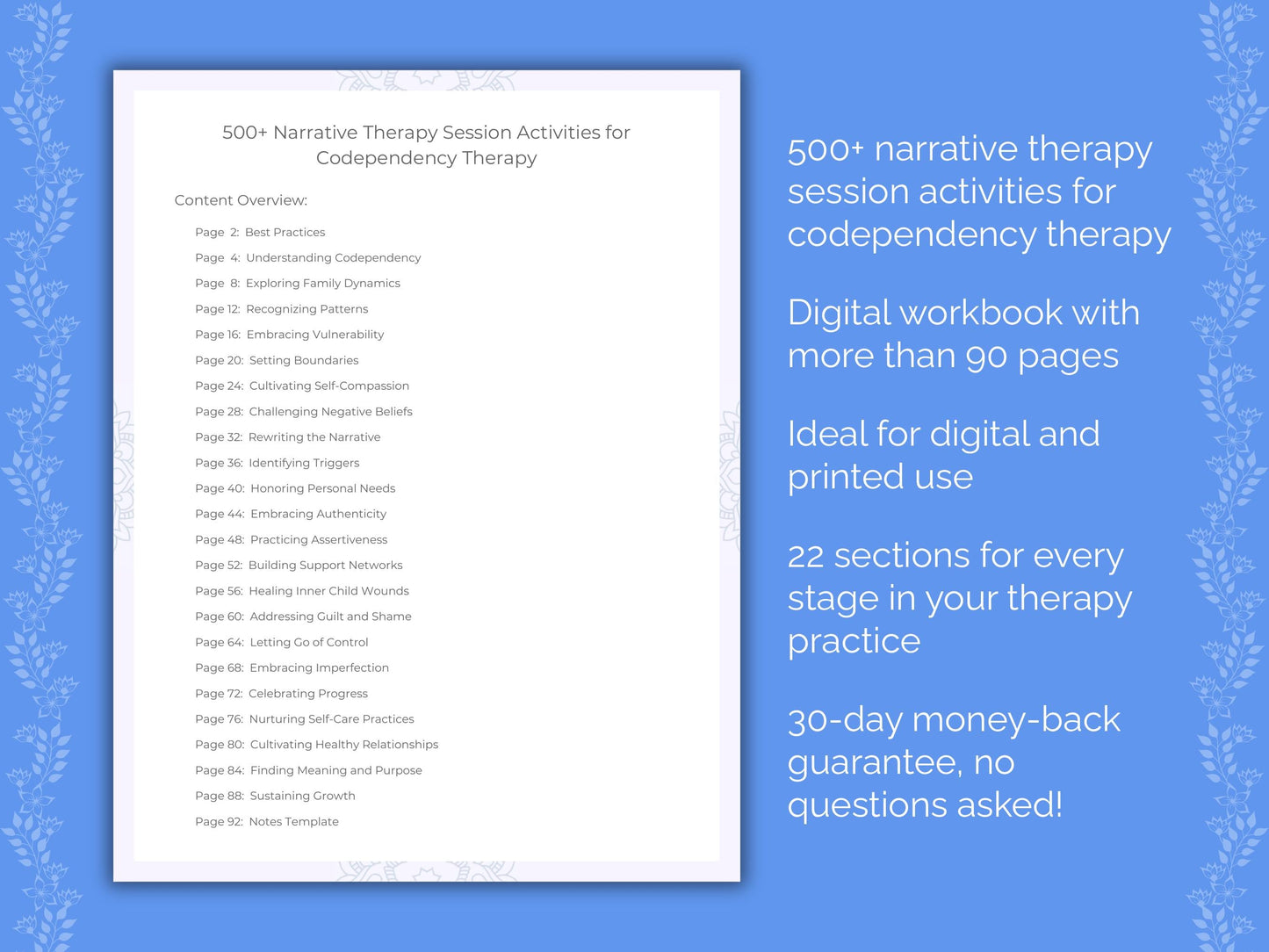 Codependency Narrative Therapy Therapist Worksheets