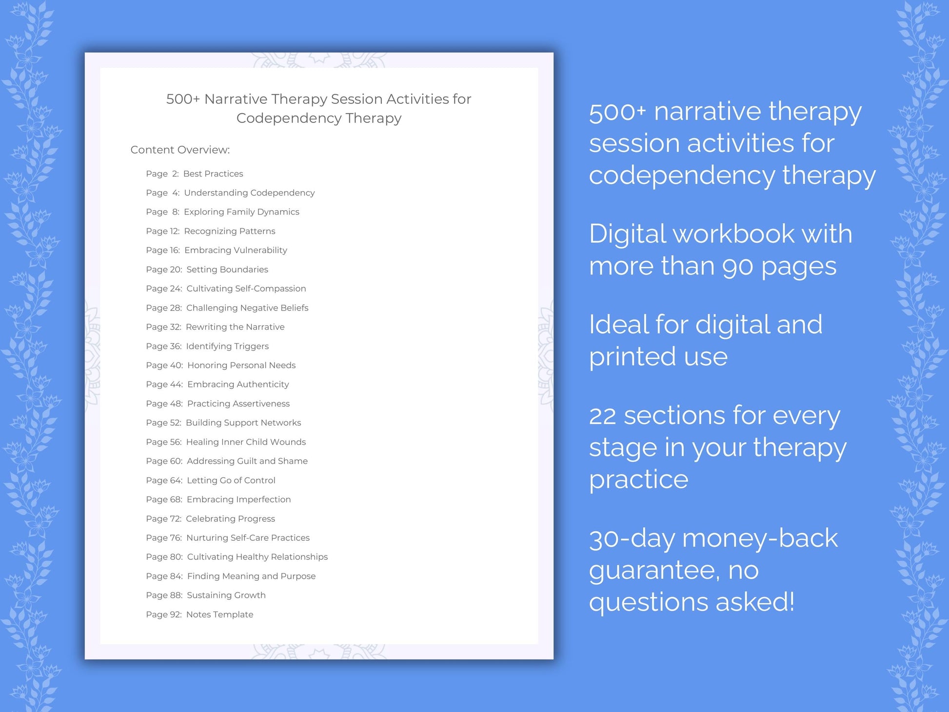 Codependency Narrative Therapy Therapist Worksheets