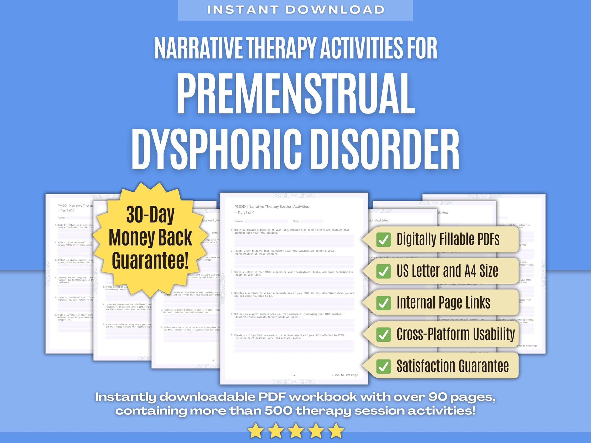 Premenstrual Dysphoric Disorder Narrative Therapy Psychology Workbooks