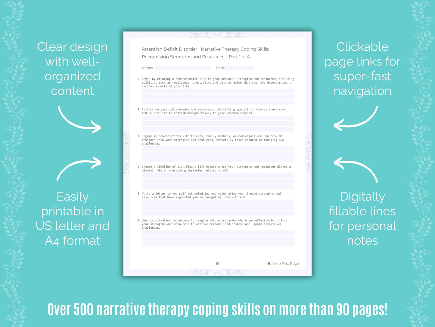Attention Deficit Disorder (ADD) Narrative Therapy Counseling Templates